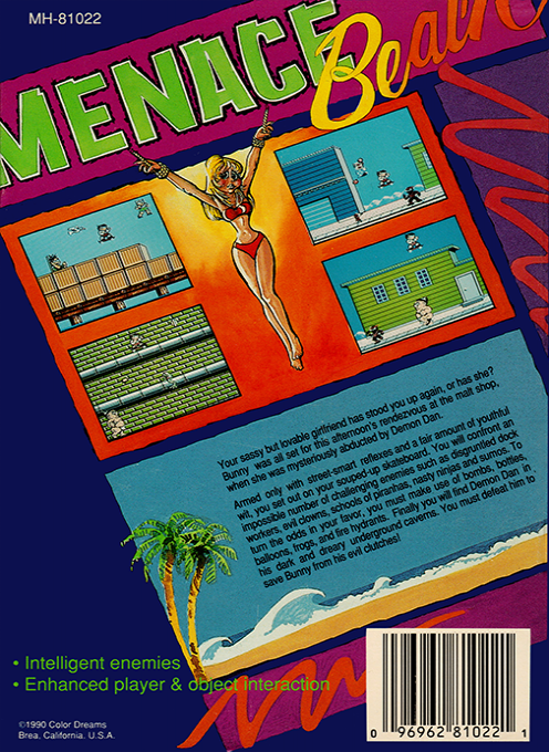Menace Beach (Homebrew) — Box back